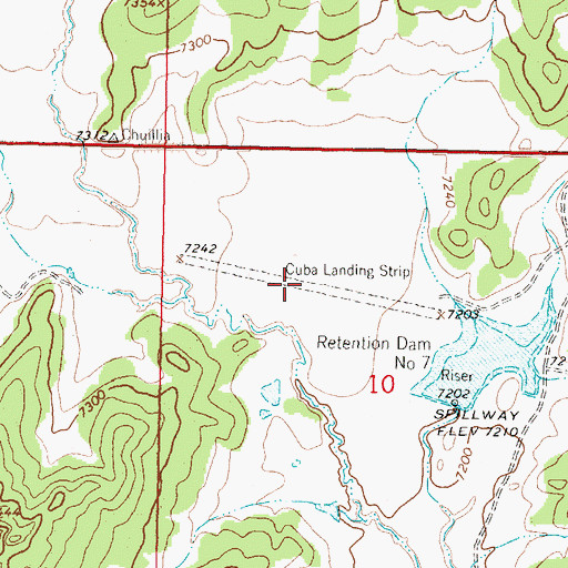 Topographic Map of Cuba Landing Strip (historical), NM