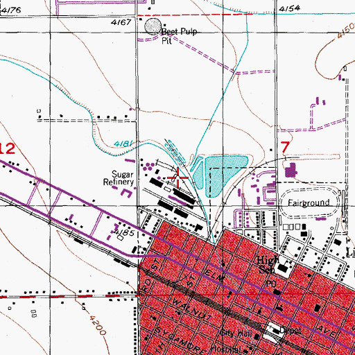Topographic Map of Rocky Ford Canal, CO