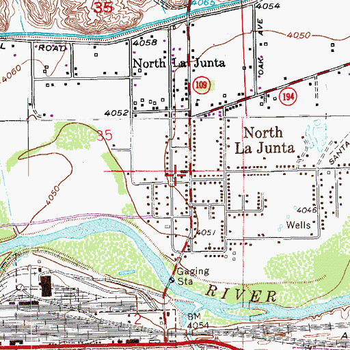 Topographic Map of North La Junta, CO