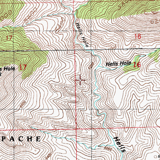 Topographic Map of Hells Hole Spring, AZ