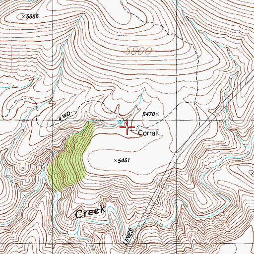Topographic Map of Horse Ridge Corral, AZ