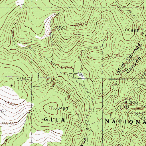 Topographic Map of Horse Tank, NM