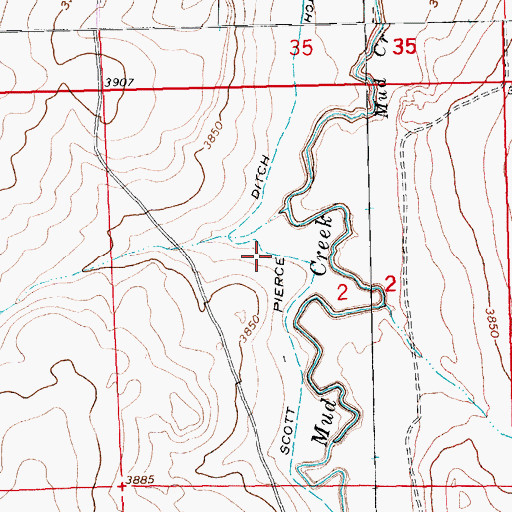 Topographic Map of Scott Pierce Ditch, CO