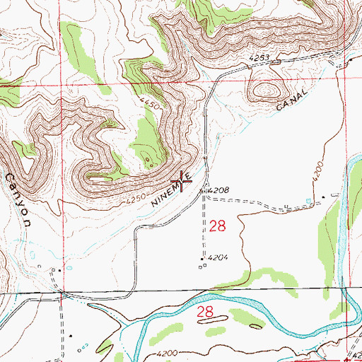 Topographic Map of Ninemile Canal, CO