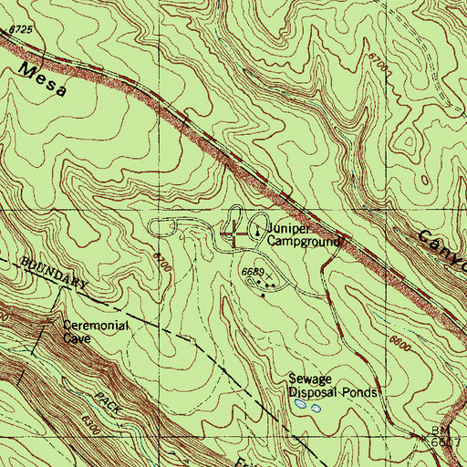 Topographic Map of Juniper Campground, NM