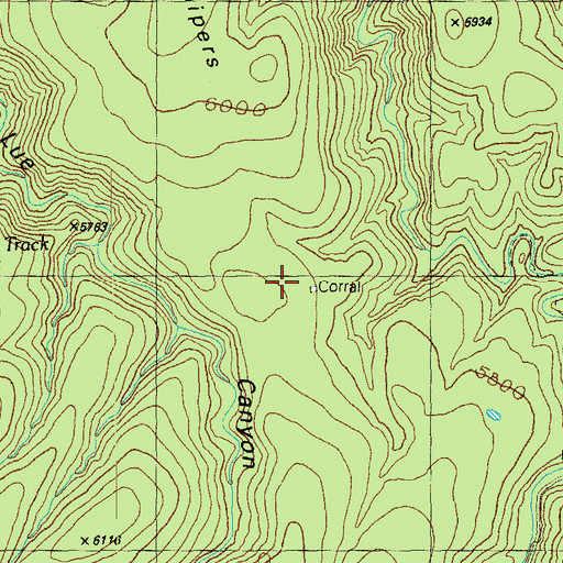 Topographic Map of Juniper Corral, AZ