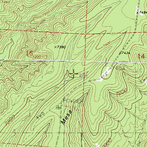Topographic Map of Kelly Mesa Tank, NM