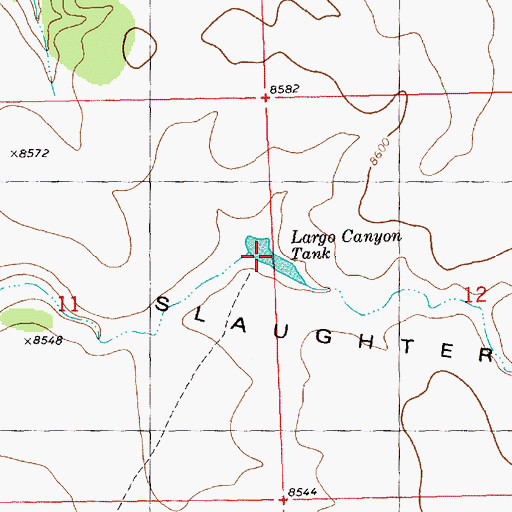 Topographic Map of Largo Canyon Tank, NM