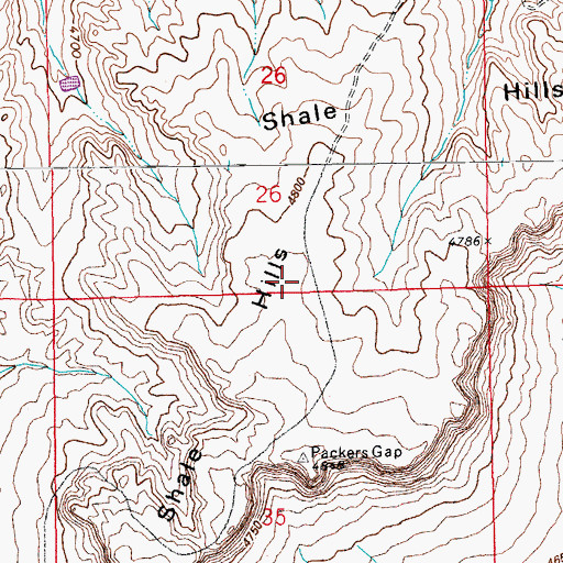 Topographic Map of Shale Hills, CO