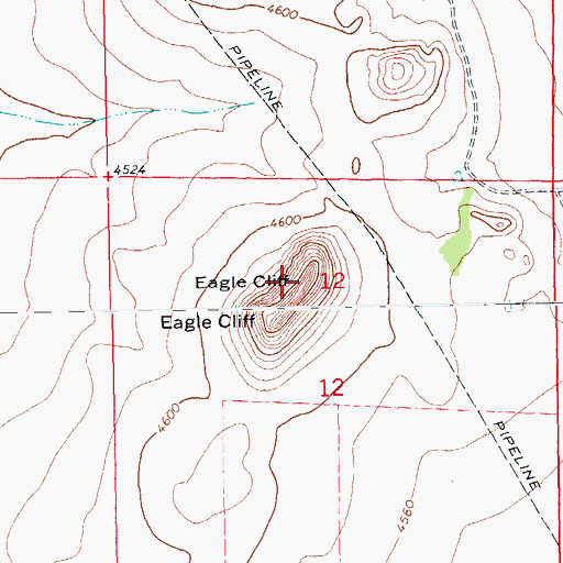 Topographic Map of Eagle Cliff, CO