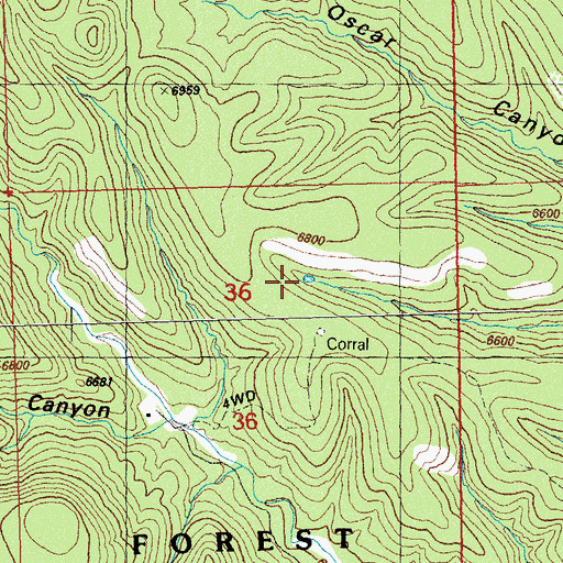 Topographic Map of Oscar Tank, NM