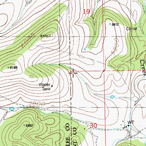 Topographic Map of Pasture Tank Number Two, NM