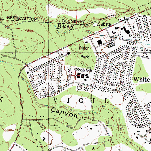 Topographic Map of Pinon School, NM