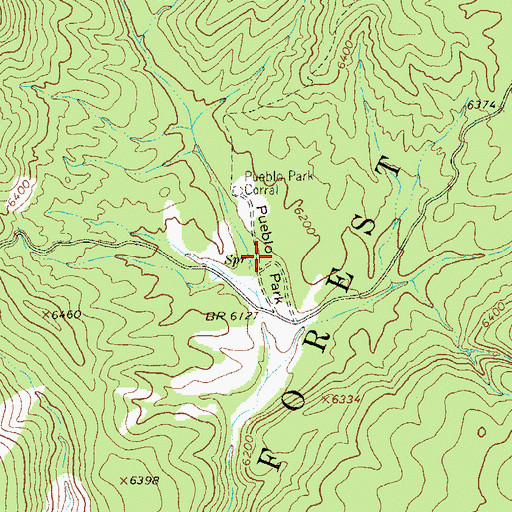 Topographic Map of Pueblo Park Campground, NM