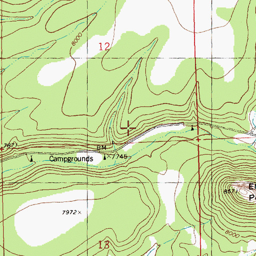 Topographic Map of Quemado Lake Campground, NM