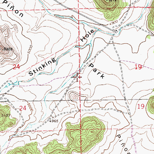 Topographic Map of Pion Park, CO
