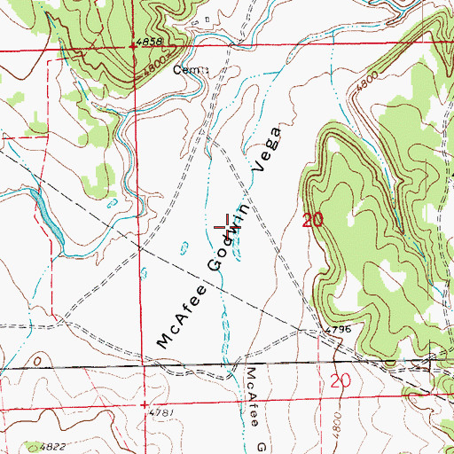 Topographic Map of McAfee Godwin Vega, CO