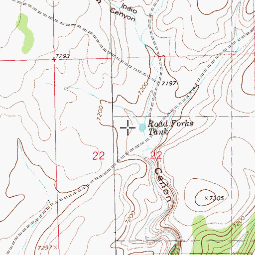 Topographic Map of Road Forks Tank, NM