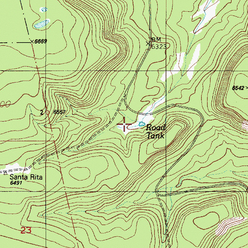 Topographic Map of Road Tank, NM