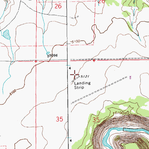 Topographic Map of Big Canyon Tyron Airport (historical), CO