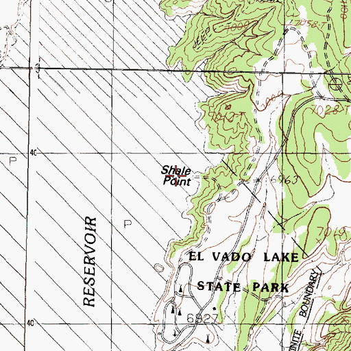 Topographic Map of Shale Point, NM