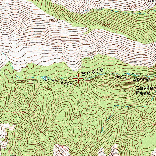 Topographic Map of Snare Spring, AZ
