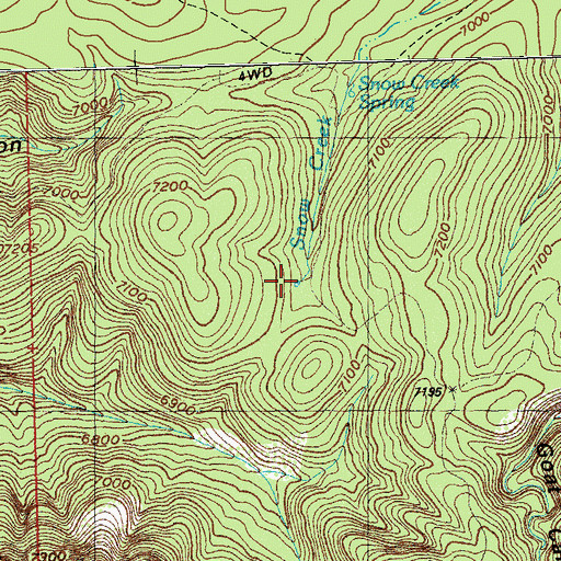 Topographic Map of Snow Creek Tank, NM