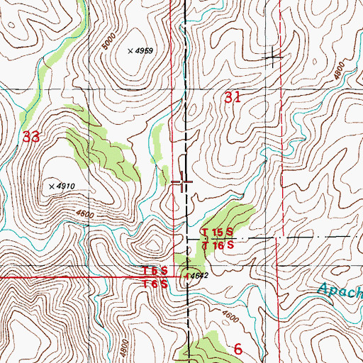 Topographic Map of Stateline Corral, NM
