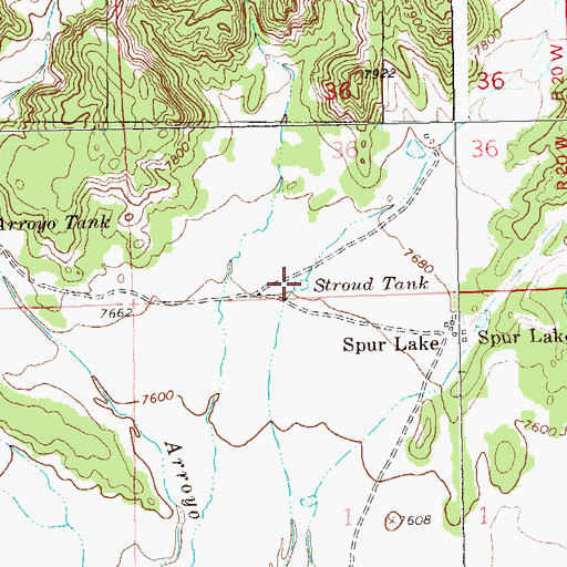 Topographic Map of Stroud Tank, NM