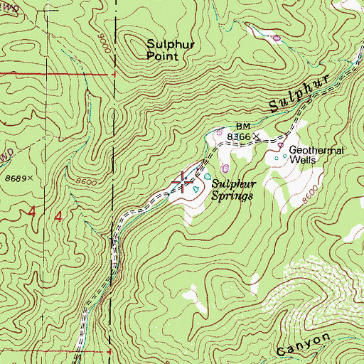 Topographic Map of Sulphur Springs, NM