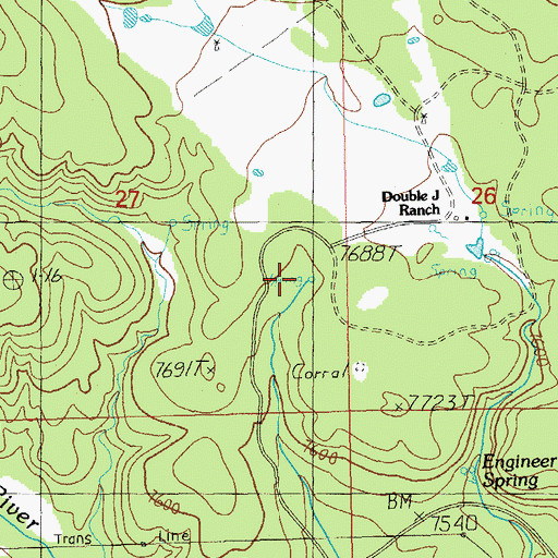 Topographic Map of Trap Spring, NM