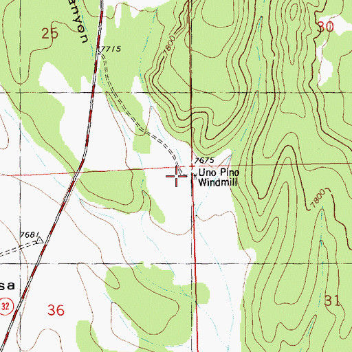 Topographic Map of Un Pino Windmill, NM