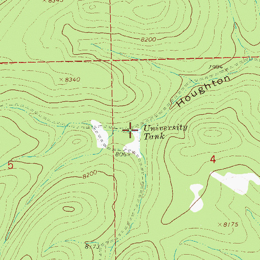 Topographic Map of University Tank, NM
