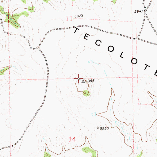 Topographic Map of Tecolote Mesa, CO