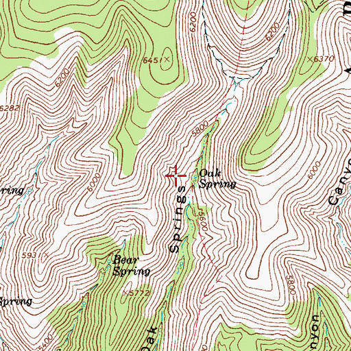 Topographic Map of Upper Oak Spring, AZ