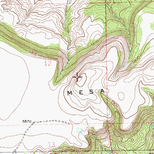 Topographic Map of Cobert Mesa, CO