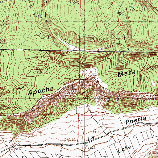 Topographic Map of Apache Mesa, NM