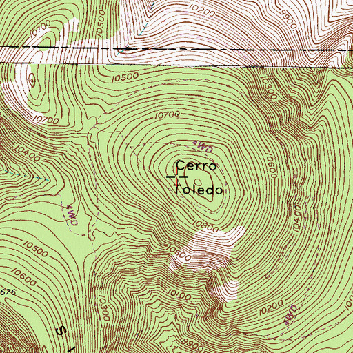 Topographic Map of Cerro Toledo, NM