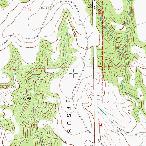 Topographic Map of Jesus Mesa, CO