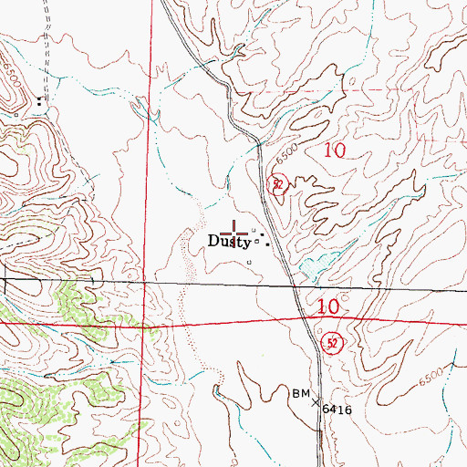 Topographic Map of Dusty, NM