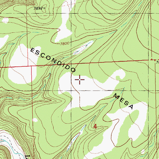 Topographic Map of Escondido Mesa, NM