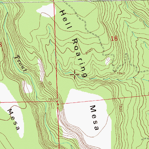 Topographic Map of Hellroaring Mesa, NM