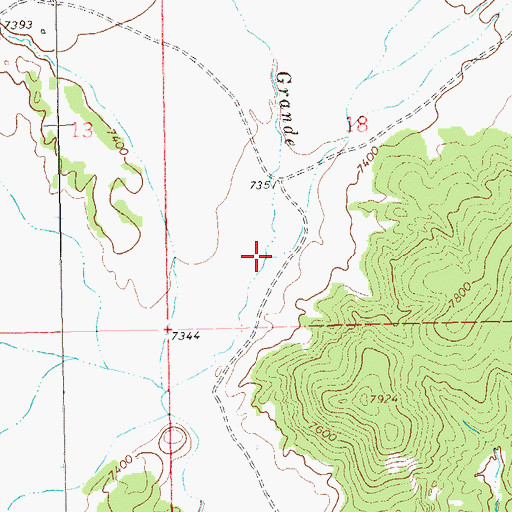 Topographic Map of Arroyo Grande, NM