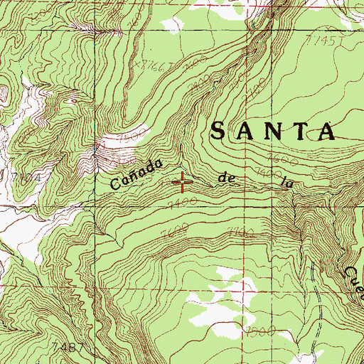 Topographic Map of Canada de la Cueva, NM