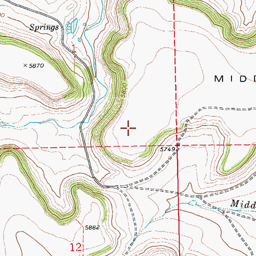 Topographic Map of Middle Mesa, CO