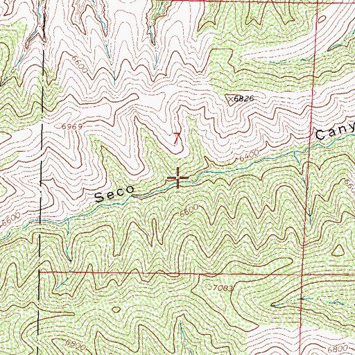 Topographic Map of Middle Seco Canyon, NM