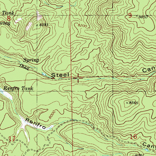 Topographic Map of Willie Steel Canyon, NM
