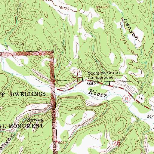 Topographic Map of National Park Service Visitor Center, NM