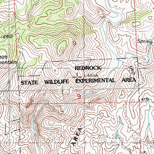 Topographic Map of Redrock State Wildlife Experimental Area, NM