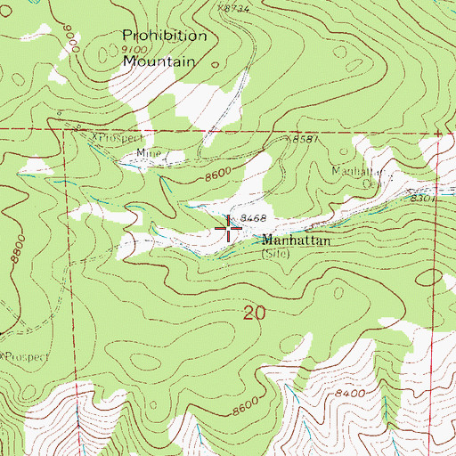 Topographic Map of Manhattan (historical), CO